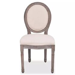 Valgomojo kėdės, 2 vnt., kreminės, audinys - Kėdės