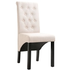 Valgomojo kėdės, 2 vnt., kreminės spalvos, audinys - Kėdės