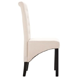 Valgomojo kėdės, 2 vnt., kreminės spalvos, audinys - Kėdės