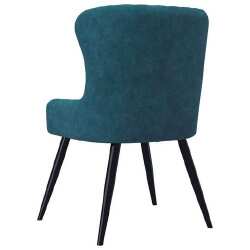 Valgomojo kėdės (2 vnt, mėlynos sp., aksomas) - Kėdės