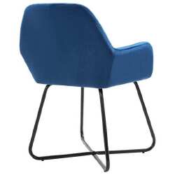 Valgomojo kėdės, 2 vnt., mėlynos spalvos, aksomas - Kėdės