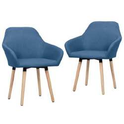 Valgomojo kėdės, 2 vnt., mėlynos spalvos, audinys