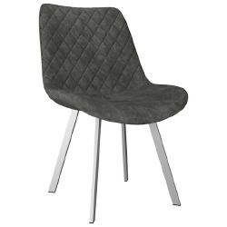 Valgomojo kėdės, 2 vnt., pilkos spalvos, dirbtinė versta oda - Kėdės