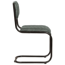 Valgomojo kėdės, 2 vnt., pilkos, tikra oda - Kėdės