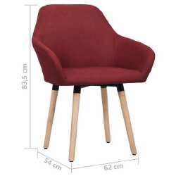 Valgomojo kėdės, 2 vnt., raudonojo vyno spalvos audinys - Kėdės