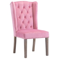 Valgomojo kėdės, 2 vnt., rožinės spalvos, aksomas - Kėdės