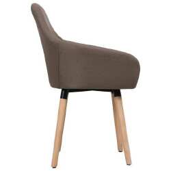 Valgomojo kėdės, 2 vnt, rudos spalvos audinys - Kėdės