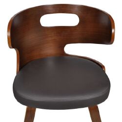 Valgomojo kėdės, 2 vnt., rudos spalvos, dirbtinė oda - Kėdės