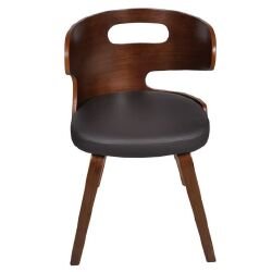 Valgomojo kėdės, 2 vnt., rudos spalvos, dirbtinė oda - Kėdės