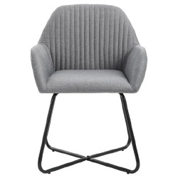 Valgomojo kėdės, 2 vnt., šviesiai pilkos, audinys - Kėdės