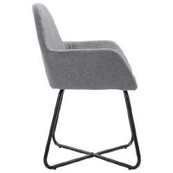 Valgomojo kėdės, 2 vnt., šviesiai pilkos, audinys - Kėdės