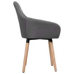 Valgomojo kėdės, 2 vnt., tamsiai pilkos spalvos audinio - Kėdės