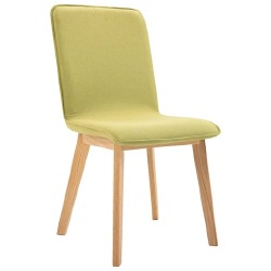 Valgomojo kėdės, 2 vnt., žalias audinys ir ąžuolo masyvas - Kėdės