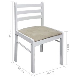 Valgomojo kėdės, 2vnt., baltos, bukmedžio masyvas ir aksomas - Kėdės