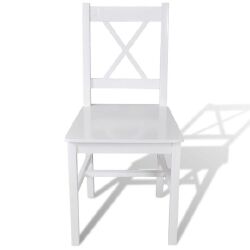Valgomojo kėdės, 2vnt., baltos, pušies mediena - Kėdės