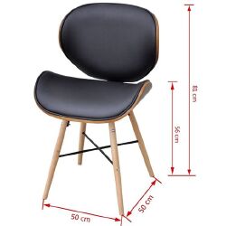 Valgomojo kėdės, 2vnt., išlenkta mediena ir kreminė dirbtinė oda - Kėdės