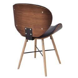 Valgomojo kėdės, 2vnt., išlenkta mediena ir kreminė dirbtinė oda - Kėdės