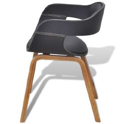 Valgomojo kėdės, 2vnt, juodos, išlenkta mediena - Kėdės