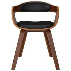 Valgomojo kėdės (2vnt, juodos, lenkta mediena) - Kėdės