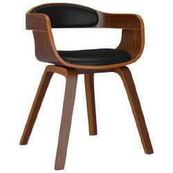 Valgomojo kėdės (2vnt, juodos, lenkta mediena) - Kėdės