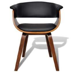 Valgomojo kėdės, 2vnt., kreminė, išlenkta mediena ir dirbtinė oda - Kėdės