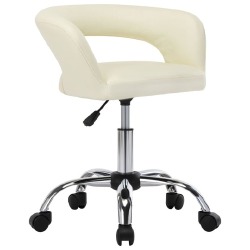 Valgomojo kėdės, 2vnt., kreminės spalvos, dirbtinė oda - Kėdės