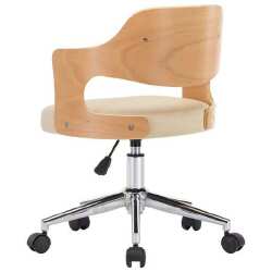 Valgomojo kėdės, 2vnt., lenkta mediena/dirbtinė oda, kreminės - Kėdės