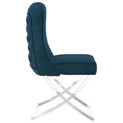 Valgomojo kėdės, 2vnt., mėlynos, 53x52x98cm, aksomas ir plienas - Kėdės