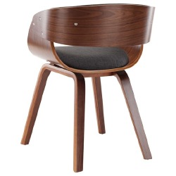 Valgomojo kėdės, 2vnt., pilkos sp., išlenkta mediena ir audinys - Kėdės
