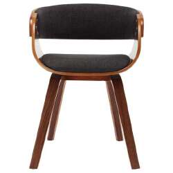 Valgomojo kėdės, 2vnt., pilkos sp., išlenkta mediena ir audinys - Kėdės