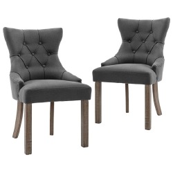Valgomojo kėdės, 2vnt., pilkos spalvos, audinys - Kėdės