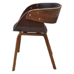 Valgomojo kėdės, 2vnt., rudos, išlenkta mediena ir dirbtinė oda - Kėdės