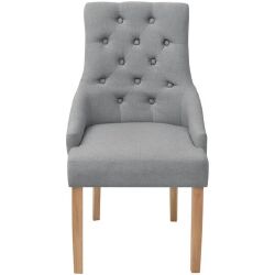 Valgomojo kėdės (2vnt, šviesiai pilka sp.) - Kėdės