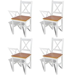 Valgomojo kėdės, 4 vnt., baltos pušies mediena