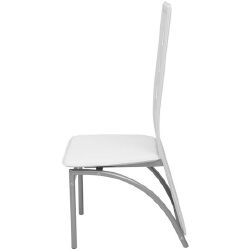 Valgomojo kėdės, 4 vnt., baltos spalvos, dirbtinė oda - Kėdės