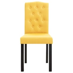 Valgomojo kėdės, 4 vnt., geltonos, audinys - Kėdės