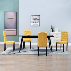Valgomojo kėdės, 4 vnt., geltonos, audinys