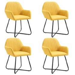 Valgomojo kėdės, 4 vnt., geltonos spalvos audinys