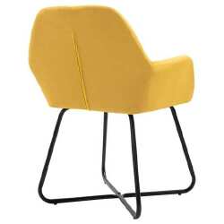 Valgomojo kėdės, 4 vnt., geltonos spalvos audinys - Kėdės