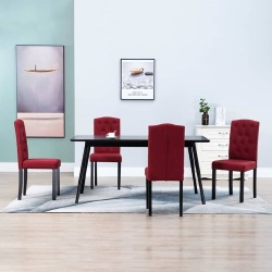 Valgomojo kėdės (4 vnt, raudonojo vyno spalvos)