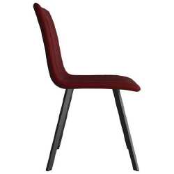 Valgomojo kėdės, 4 vnt., raudonos spalvos, aksomas - Kėdės