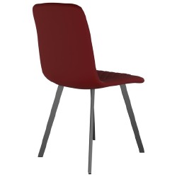 Valgomojo kėdės, 4 vnt., raudonos spalvos, aksomas - Kėdės