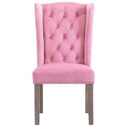 Valgomojo kėdės, 4 vnt., rožinės spalvos, aksomas - Kėdės