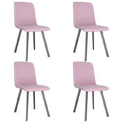Valgomojo kėdės, 4 vnt, rožinės spalvos, aksomas