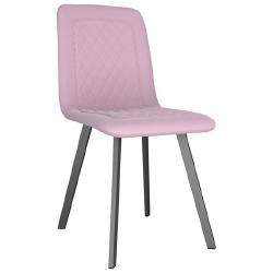 Valgomojo kėdės, 4 vnt, rožinės spalvos, aksomas - Kėdės