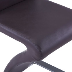 Valgomojo kėdės, 4 vnt., rudos, dirbtinė oda, Z formos - Kėdės