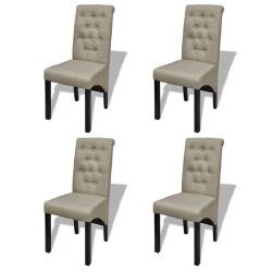 Valgomojo kėdės, 4 vnt., smėlio spalvos, audinys