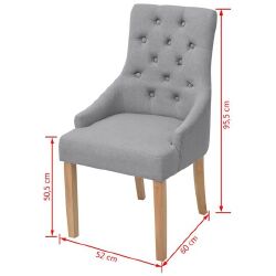 Valgomojo kėdės (4 vnt, šviesiai pilkos sp.) - Kėdės