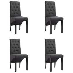 Valgomojo kėdės, 4 vnt., tamsiai pilkos, audinys