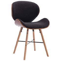 Valgomojo kėdės, 4 vnt., tamsiai pilkos, audinys ir mediena - Kėdės